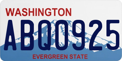 WA license plate ABQ0925