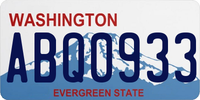 WA license plate ABQ0933