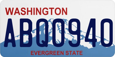 WA license plate ABQ0940
