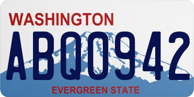 WA license plate ABQ0942