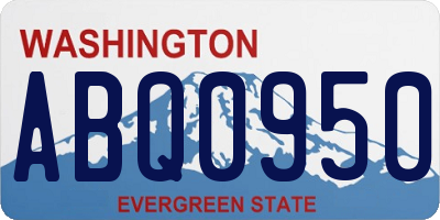 WA license plate ABQ0950