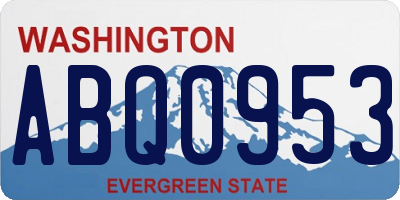 WA license plate ABQ0953