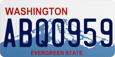 WA license plate ABQ0959