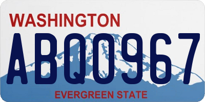 WA license plate ABQ0967