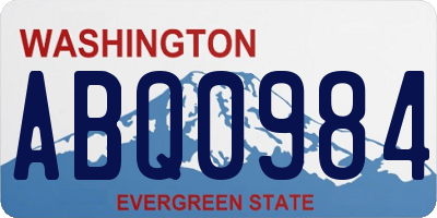WA license plate ABQ0984