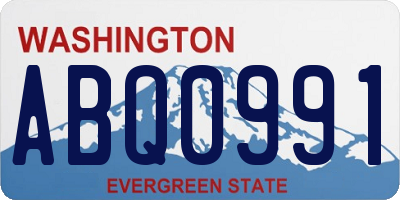 WA license plate ABQ0991