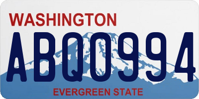WA license plate ABQ0994