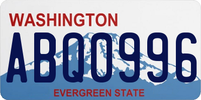 WA license plate ABQ0996