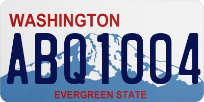 WA license plate ABQ1004