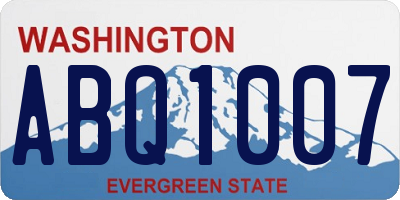 WA license plate ABQ1007