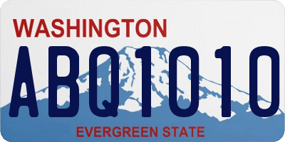 WA license plate ABQ1010