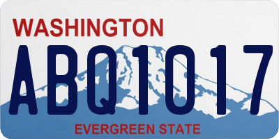 WA license plate ABQ1017