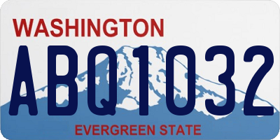 WA license plate ABQ1032