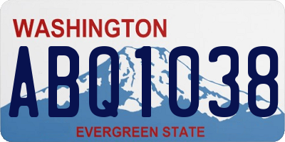 WA license plate ABQ1038