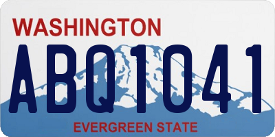 WA license plate ABQ1041