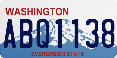 WA license plate ABQ1138