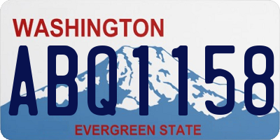 WA license plate ABQ1158