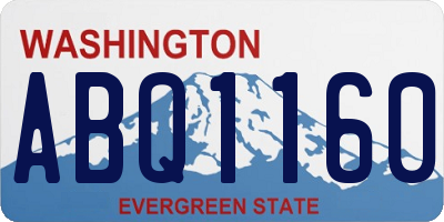 WA license plate ABQ1160