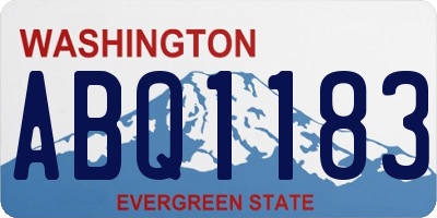 WA license plate ABQ1183