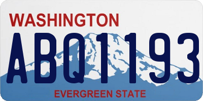 WA license plate ABQ1193