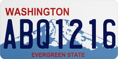 WA license plate ABQ1216