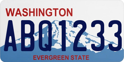 WA license plate ABQ1233