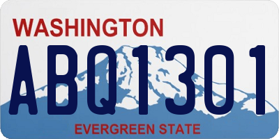 WA license plate ABQ1301