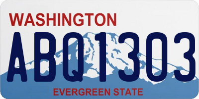 WA license plate ABQ1303