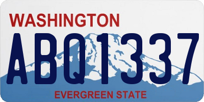 WA license plate ABQ1337