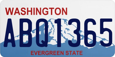WA license plate ABQ1365