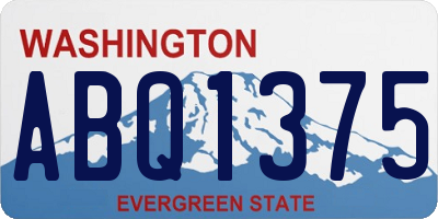 WA license plate ABQ1375