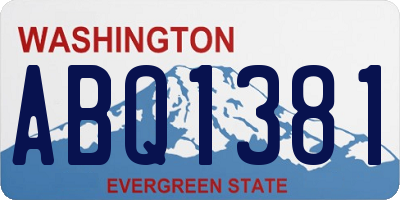 WA license plate ABQ1381