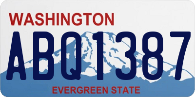 WA license plate ABQ1387