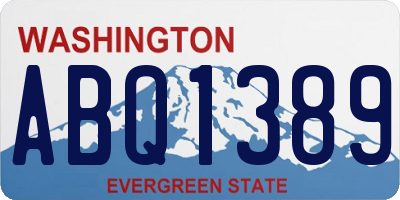 WA license plate ABQ1389