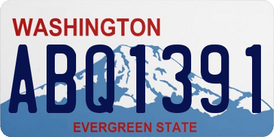 WA license plate ABQ1391