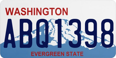 WA license plate ABQ1398
