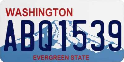 WA license plate ABQ1539