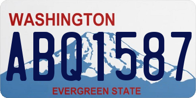 WA license plate ABQ1587