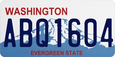WA license plate ABQ1604