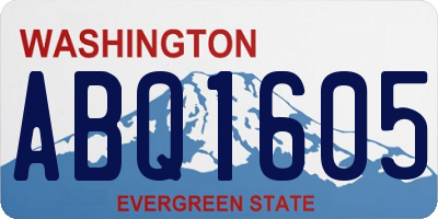WA license plate ABQ1605
