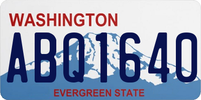 WA license plate ABQ1640