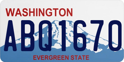 WA license plate ABQ1670