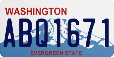 WA license plate ABQ1671