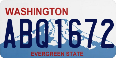 WA license plate ABQ1672