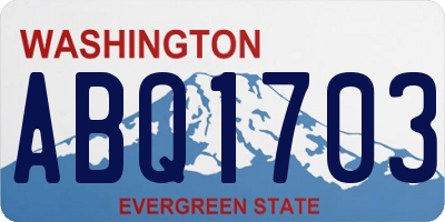 WA license plate ABQ1703