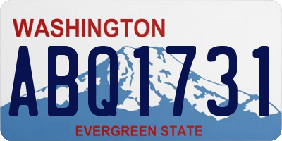 WA license plate ABQ1731