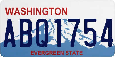 WA license plate ABQ1754