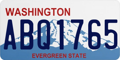 WA license plate ABQ1765