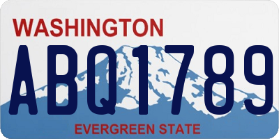 WA license plate ABQ1789