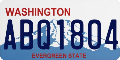 WA license plate ABQ1804